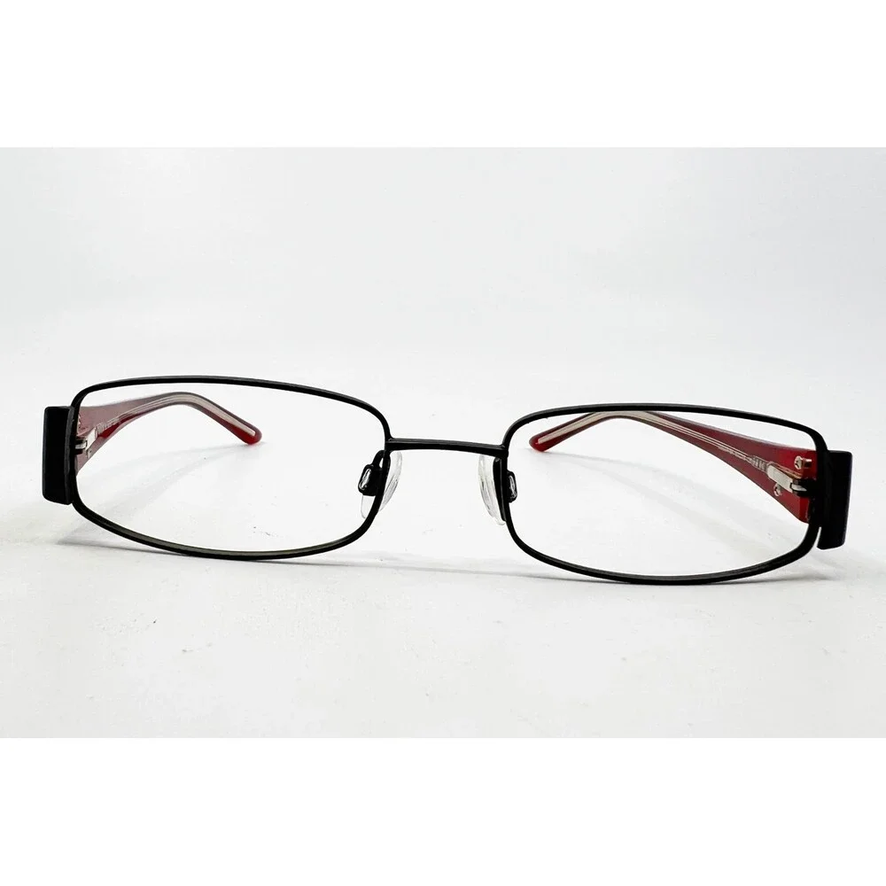 Elle Eyeglasses Womens Black Red Rectangular EL18757 50-18-130